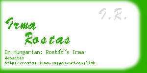 irma rostas business card